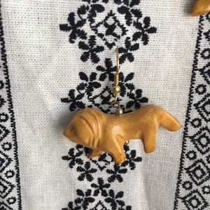 Jewelry - (2/$10) Hand carved lion earrings - vintage Jewelry - (2/$10) Hand carved lion earrings - vintage